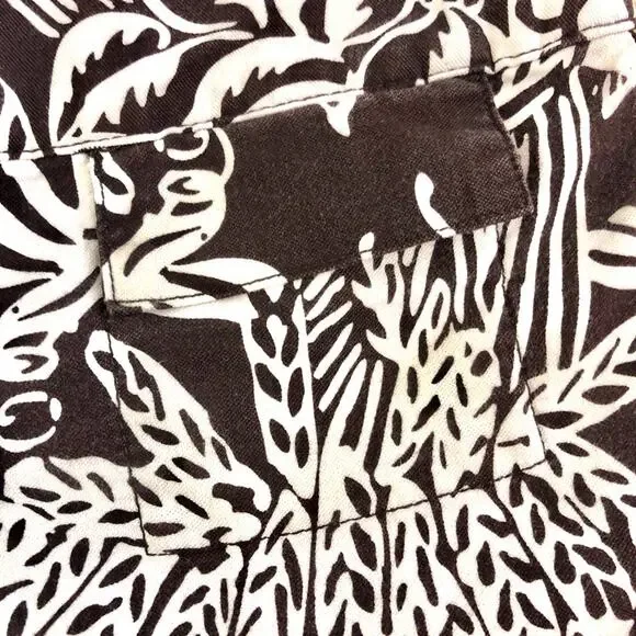 CAbi Serengeti Cropped Pants Brown White Tropical Print Sunset Keyna Style 351 - Picture 14 of 16